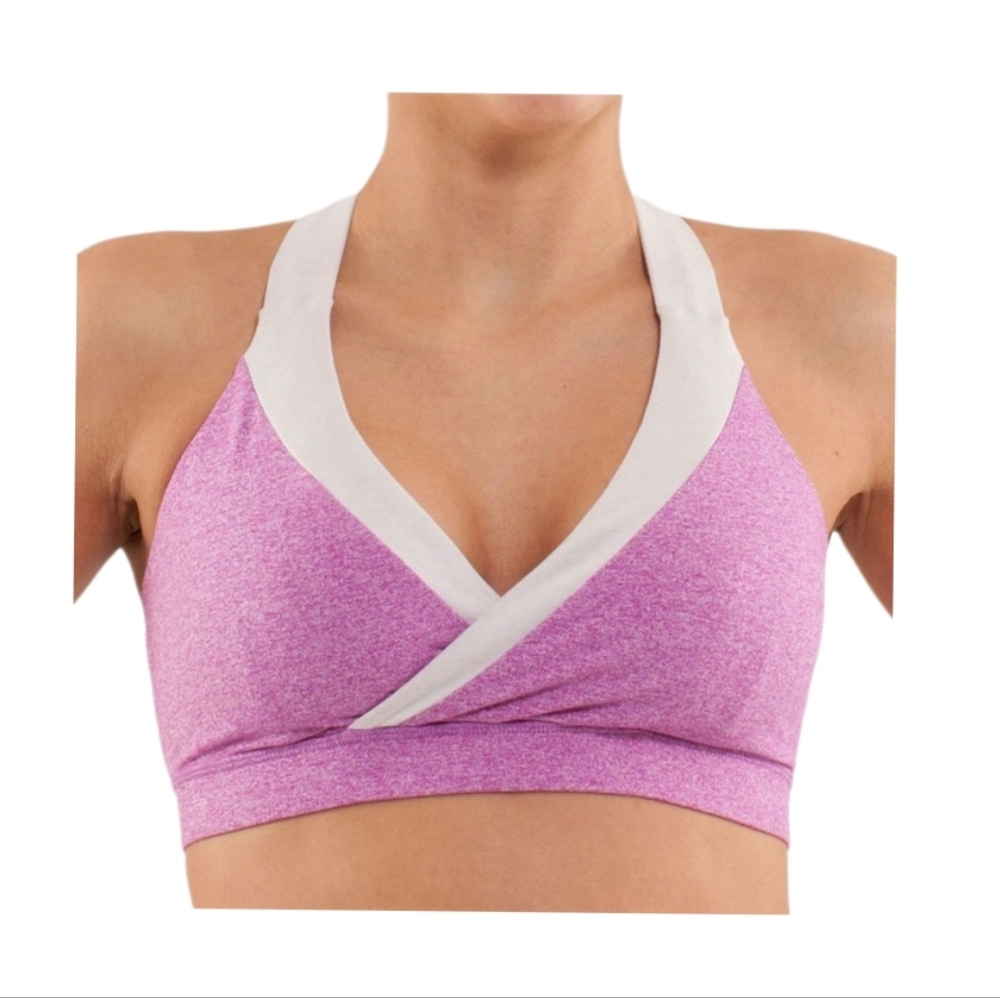 Lululemon Deep Breath Sports Bra Heathered Ultraviolet Dune Pink Size‎ 6